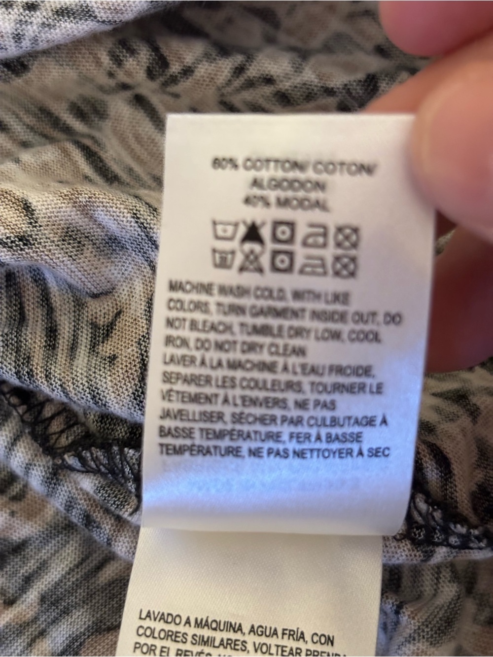 Lucky Brand Boho Floral Border Print Cotton Modal Tee Medium - Picture 4 of 9